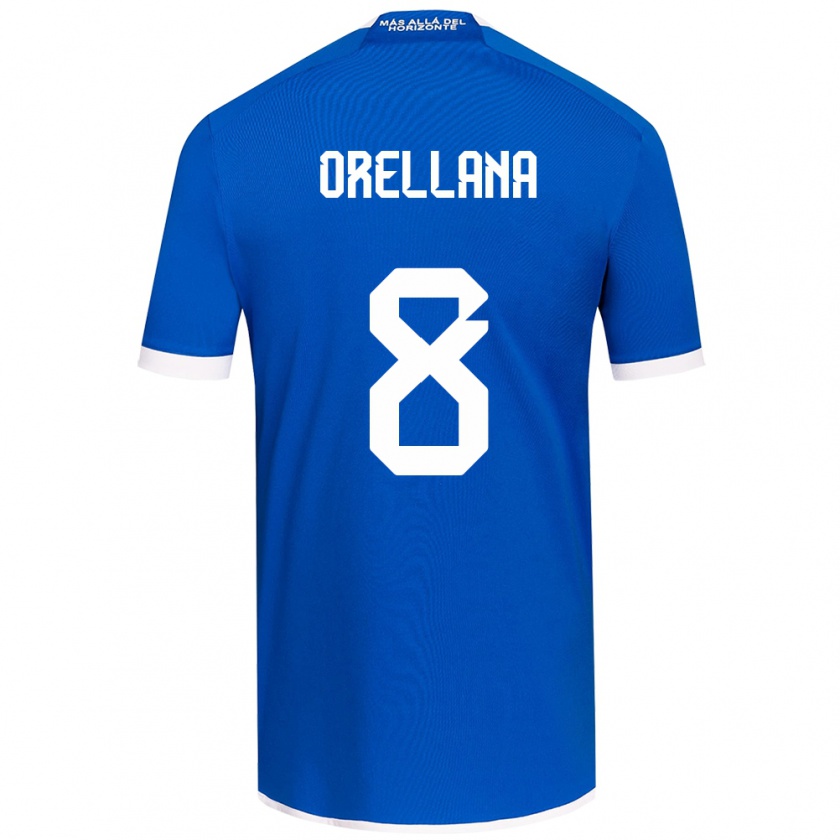 Kandiny Hombre Camiseta Denisse Orellana #8 Azul Blanco 1ª Equipación 2024/25 La Camisa Chile