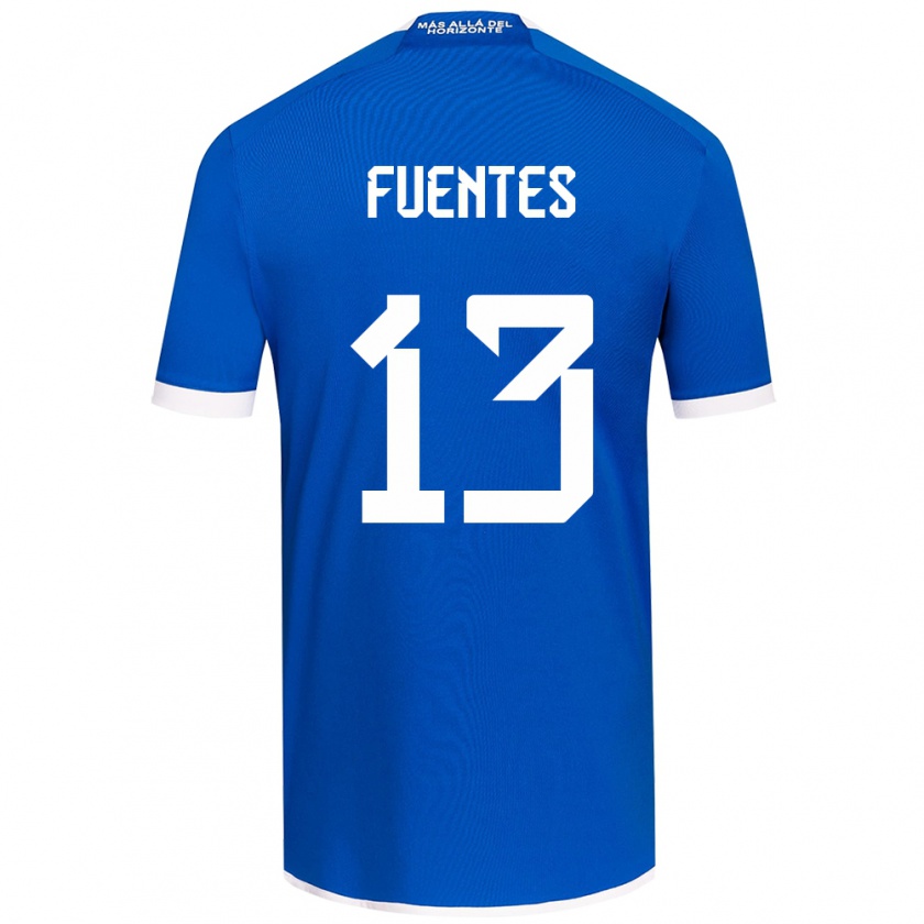 Kandiny Hombre Camiseta Karen Fuentes #13 Azul Blanco 1ª Equipación 2024/25 La Camisa Chile