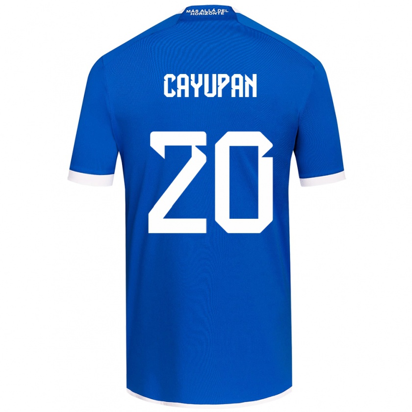 Kandiny Hombre Camiseta Natalia Cayupán #20 Azul Blanco 1ª Equipación 2024/25 La Camisa Chile