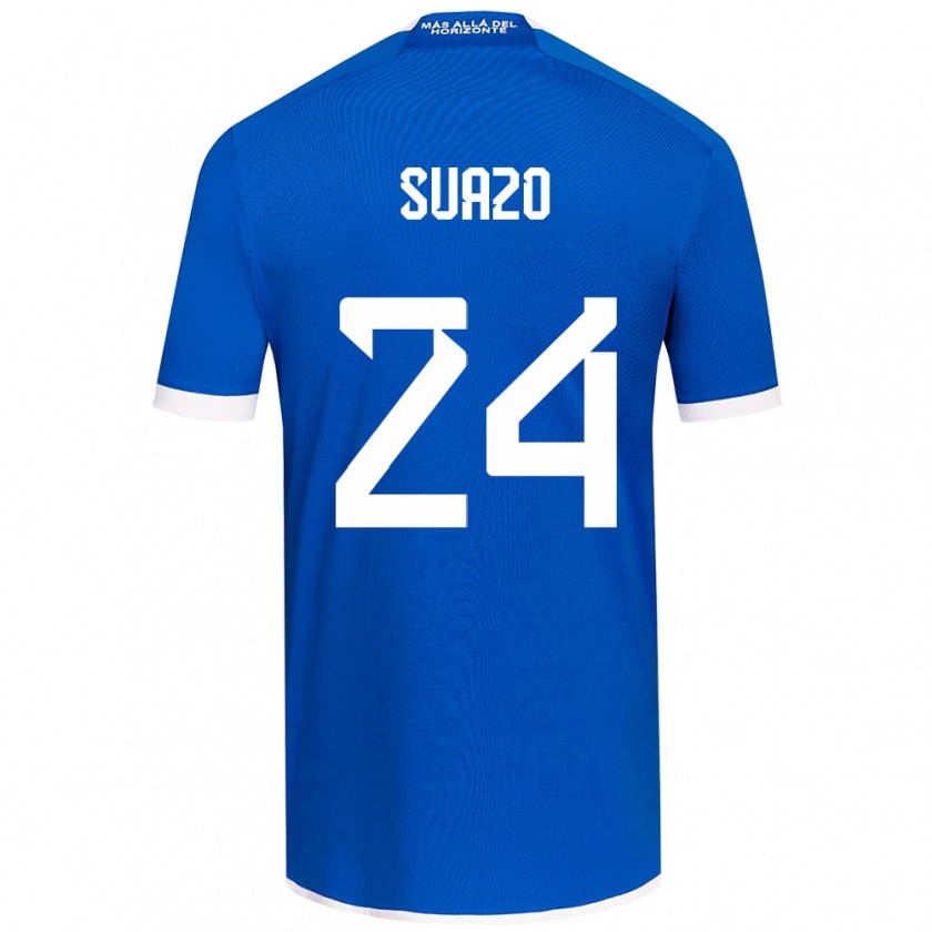 Kandiny Hombre Camiseta Arantza Suazo #24 Azul Blanco 1ª Equipación 2024/25 La Camisa Chile