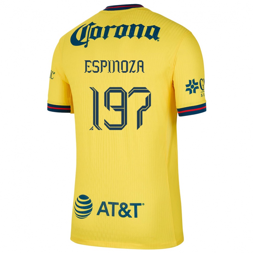 Kandiny Hombre Camiseta Dagoberto Espinoza #197 Amarillo Azul 1ª Equipación 2024/25 La Camisa Chile