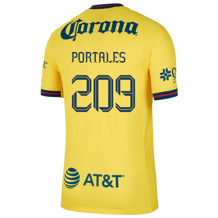 Kandiny Hombre Camiseta Walter Portales #209 Amarillo Azul 1ª Equipación 2024/25 La Camisa Chile