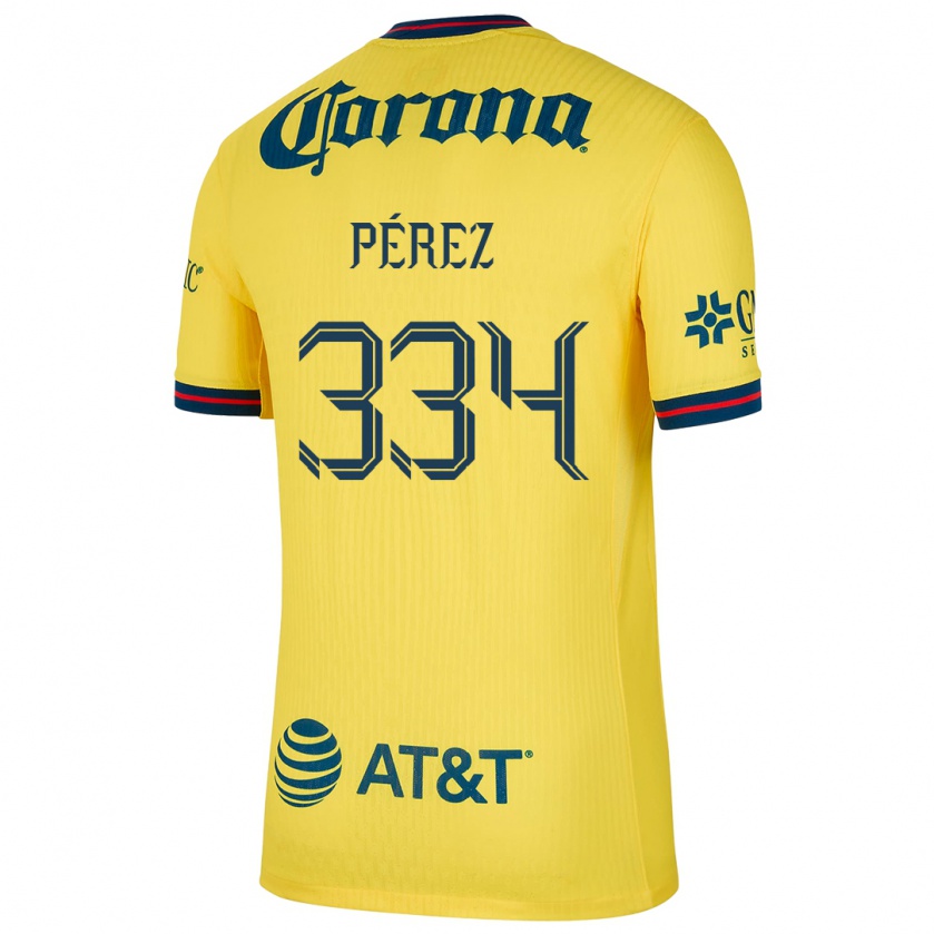 Kandiny Hombre Camiseta Diego Pérez #334 Amarillo Azul 1ª Equipación 2024/25 La Camisa Chile