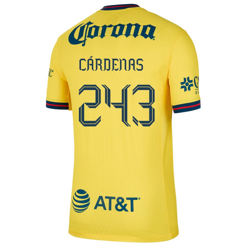 Kandiny Hombre Camiseta Alejandro Cárdenas #243 Amarillo Azul 1ª Equipación 2024/25 La Camisa Chile