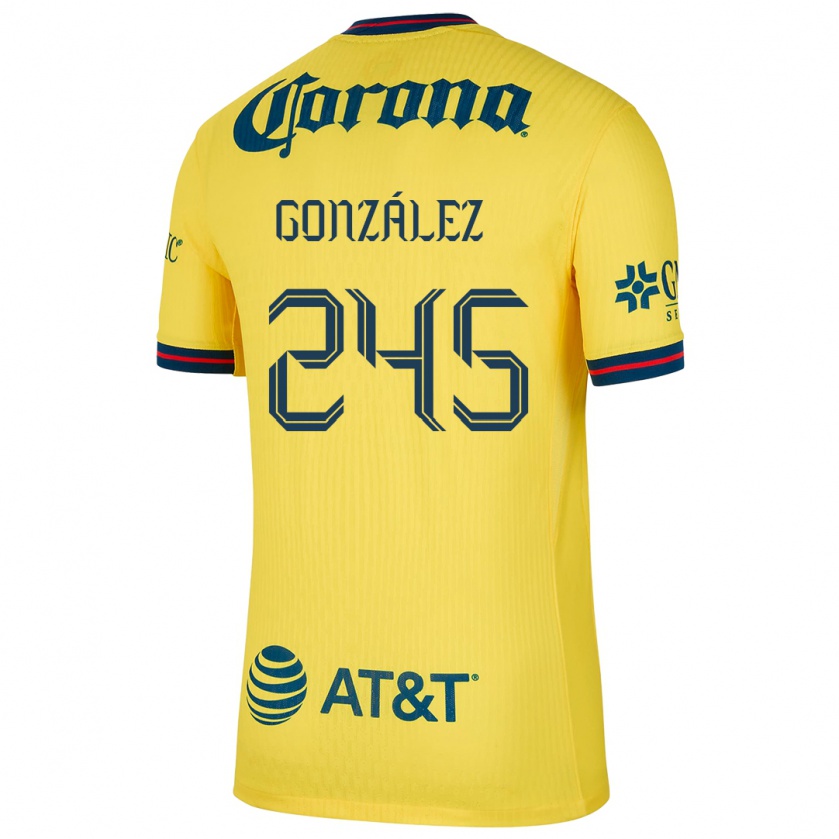 Kandiny Hombre Camiseta Enrique González #245 Amarillo Azul 1ª Equipación 2024/25 La Camisa Chile