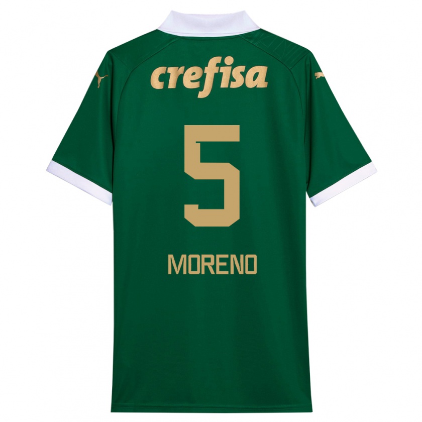 Kandiny Hombre Camiseta Aníbal Moreno #5 Verde Blanco 1ª Equipación 2024/25 La Camisa Chile