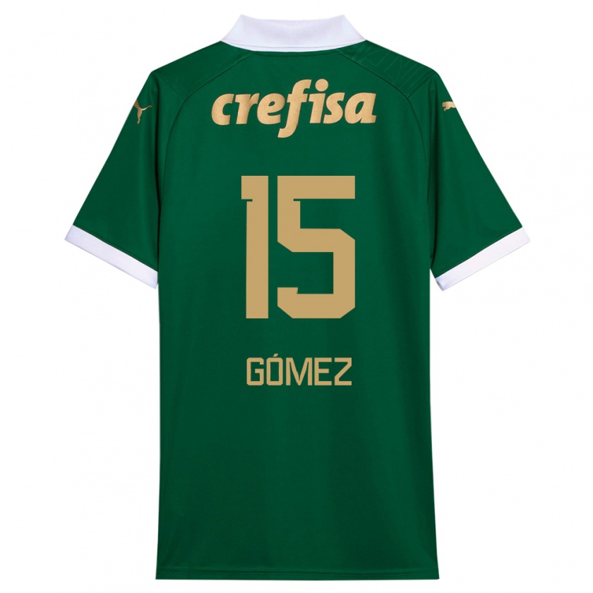 Kandiny Hombre Camiseta Gustavo Gómez #15 Verde Blanco 1ª Equipación 2024/25 La Camisa Chile