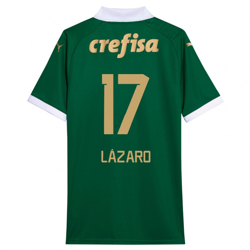 Kandiny Hombre Camiseta Lázaro #17 Verde Blanco 1ª Equipación 2024/25 La Camisa Chile