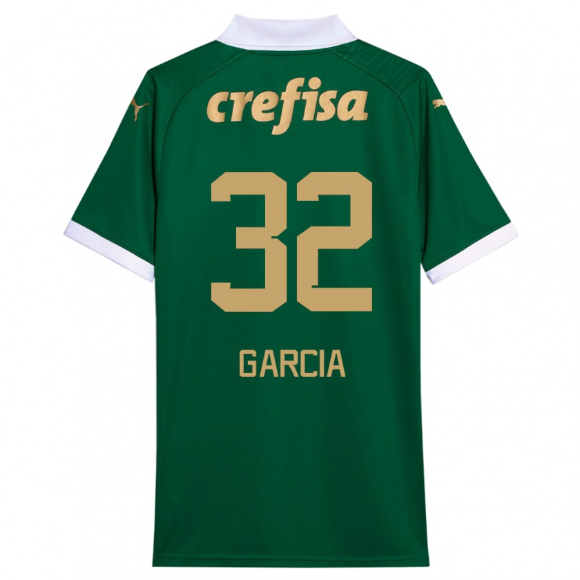 Kandiny Hombre Camiseta Garcia #32 Verde Blanco 1ª Equipación 2024/25 La Camisa Chile