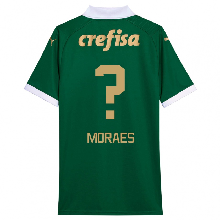 Kandiny Hombre Camiseta Kauã Moraes #0 Verde Blanco 1ª Equipación 2024/25 La Camisa Chile