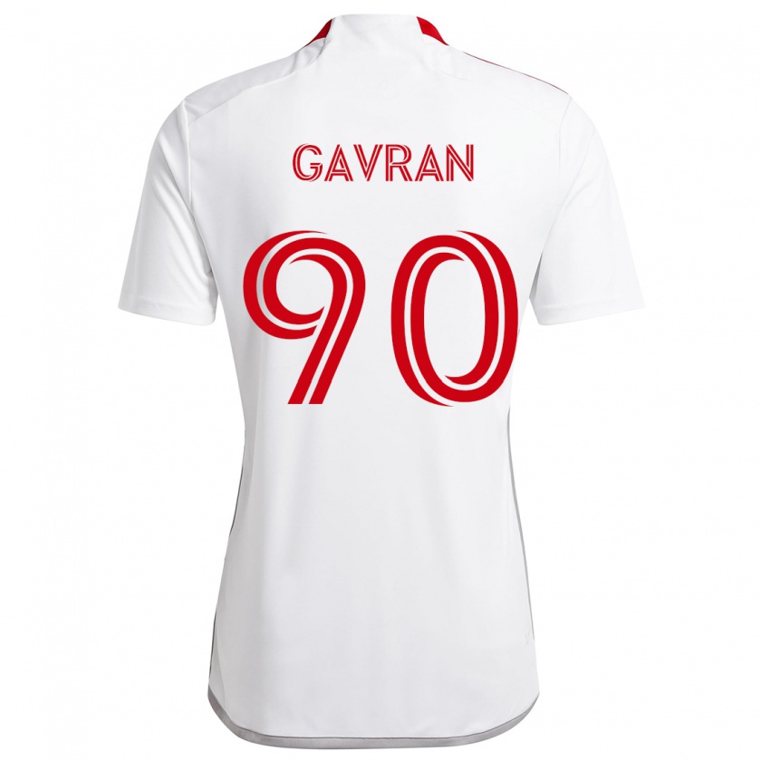 Kandiny Hombre Camiseta Luka Gavran #90 Blanco Rojo 2ª Equipación 2024/25 La Camisa Chile