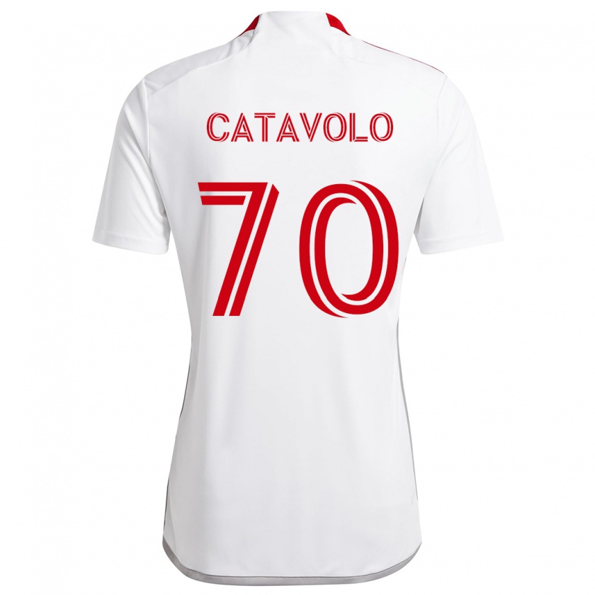 Kandiny Hombre Camiseta Matthew Catavolo #70 Blanco Rojo 2ª Equipación 2024/25 La Camisa Chile