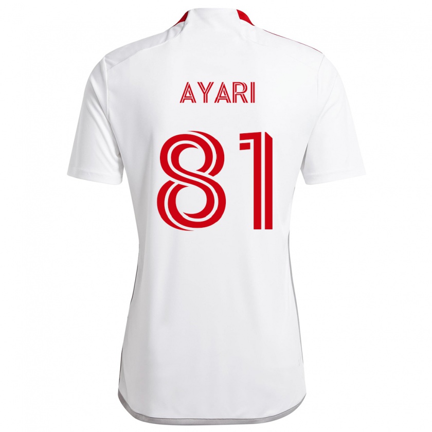 Kandiny Hombre Camiseta Hassan Ayari #81 Blanco Rojo 2ª Equipación 2024/25 La Camisa Chile