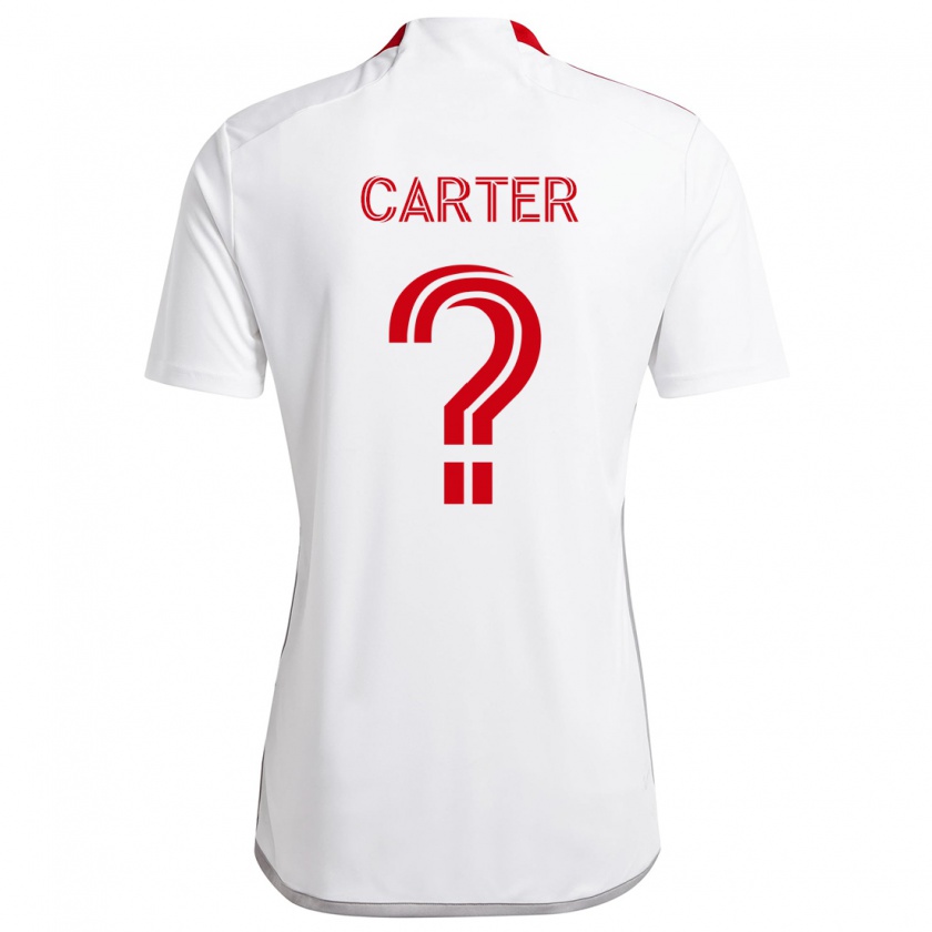 Kandiny Hombre Camiseta Ajahni Carter #0 Blanco Rojo 2ª Equipación 2024/25 La Camisa Chile