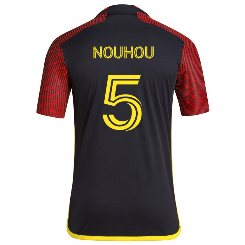 Kandiny Hombre Camiseta Nouhou #5 Negro Rojo 2ª Equipación 2024/25 La Camisa Chile