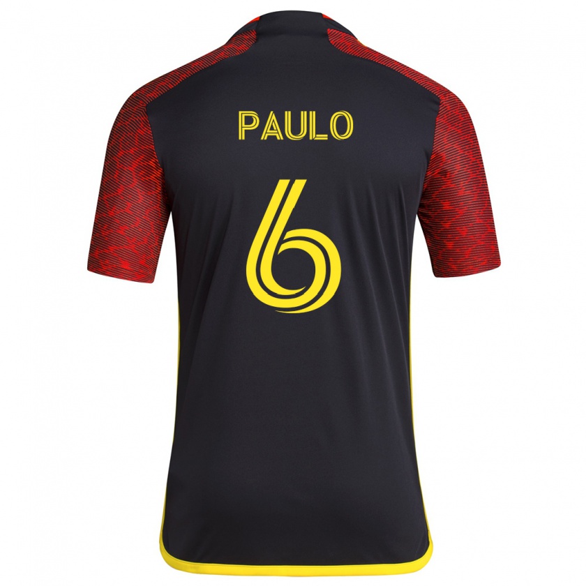 Kandiny Hombre Camiseta João Paulo #6 Negro Rojo 2ª Equipación 2024/25 La Camisa Chile