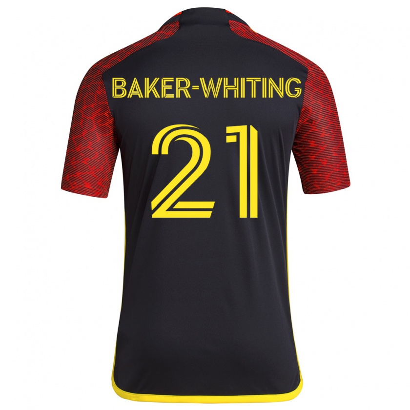 Kandiny Hombre Camiseta Reed Baker-Whiting #21 Negro Rojo 2ª Equipación 2024/25 La Camisa Chile