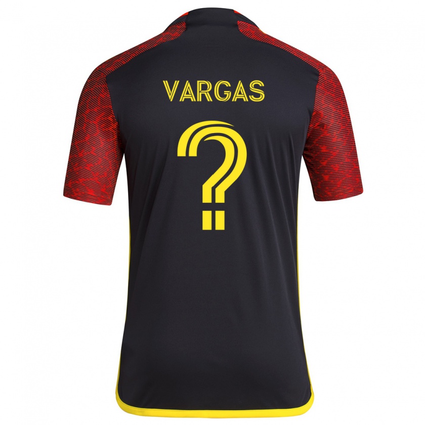 Kandiny Hombre Camiseta Abad Vargas #0 Negro Rojo 2ª Equipación 2024/25 La Camisa Chile