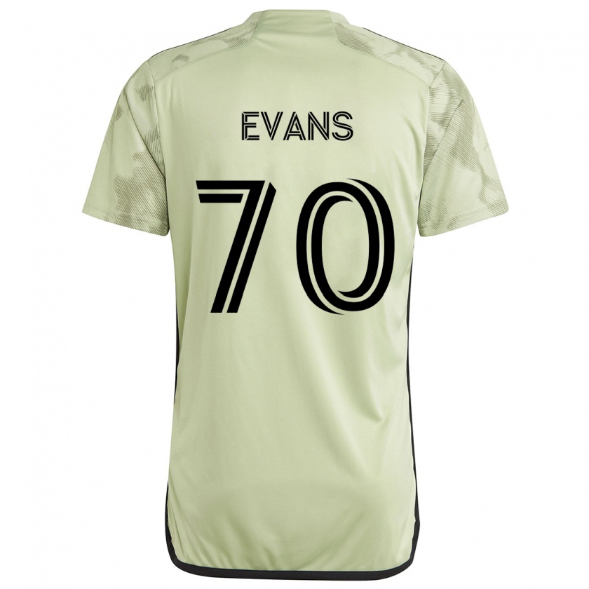 Kandiny Hombre Camiseta Matthew Evans #70 Verde Claro 2ª Equipación 2024/25 La Camisa Chile