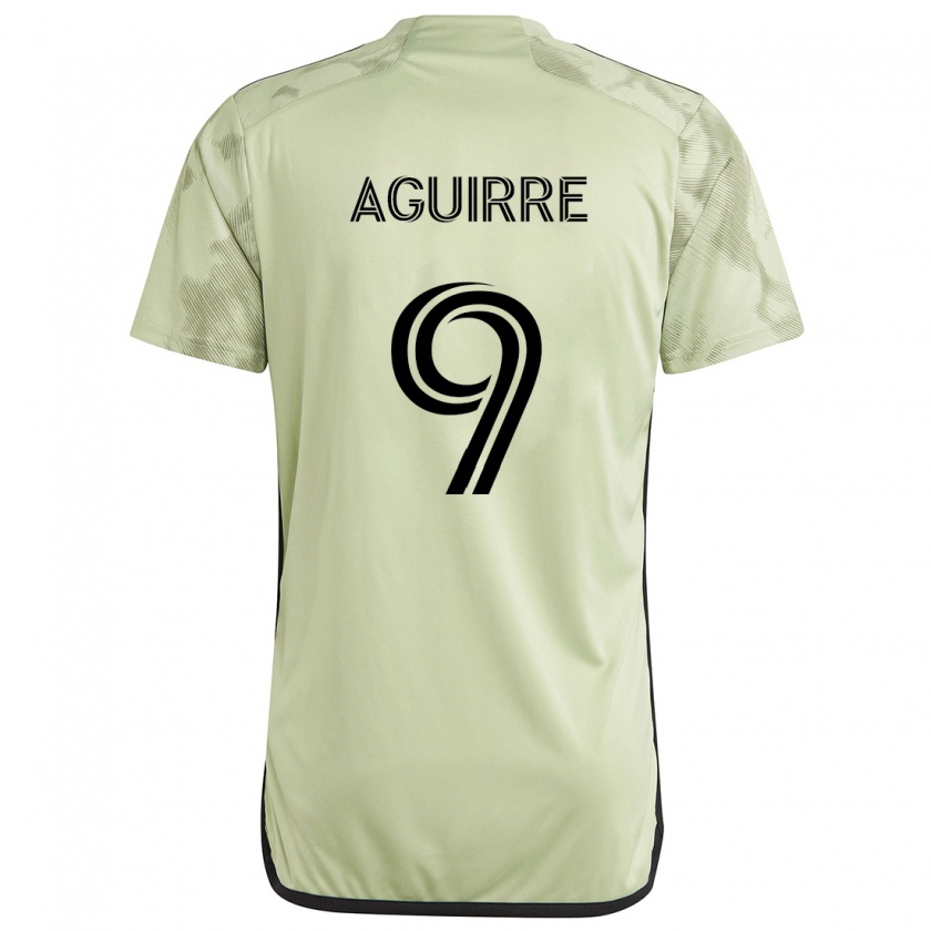 Kandiny Hombre Camiseta Dustin Aguirre #9 Verde Claro 2ª Equipación 2024/25 La Camisa Chile