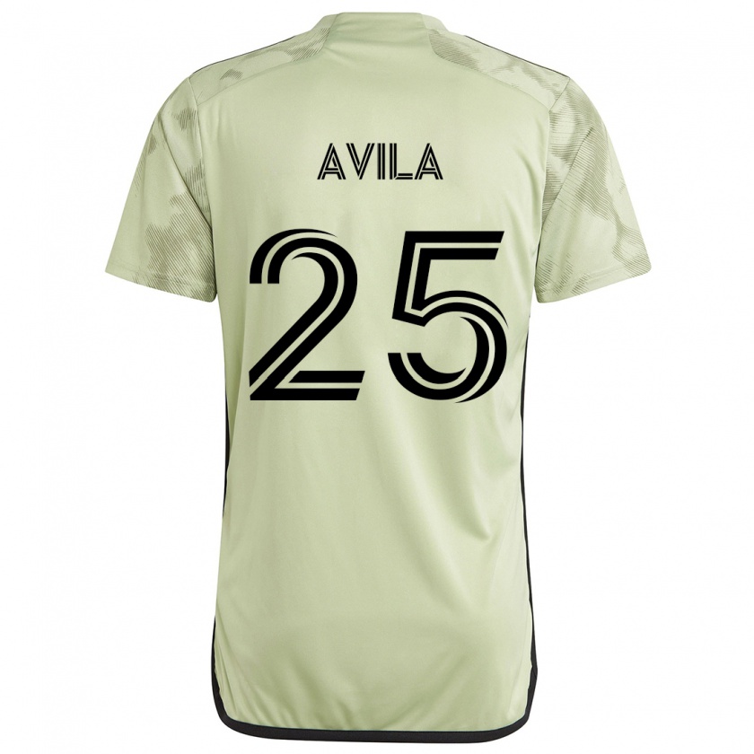 Kandiny Hombre Camiseta Armando Avila #25 Verde Claro 2ª Equipación 2024/25 La Camisa Chile