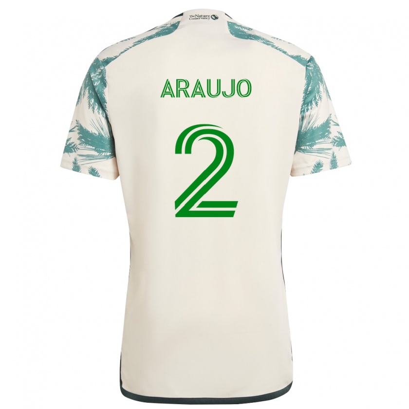 Kandiny Hombre Camiseta Miguel Araujo #2 Beige Marrón 2ª Equipación 2024/25 La Camisa Chile