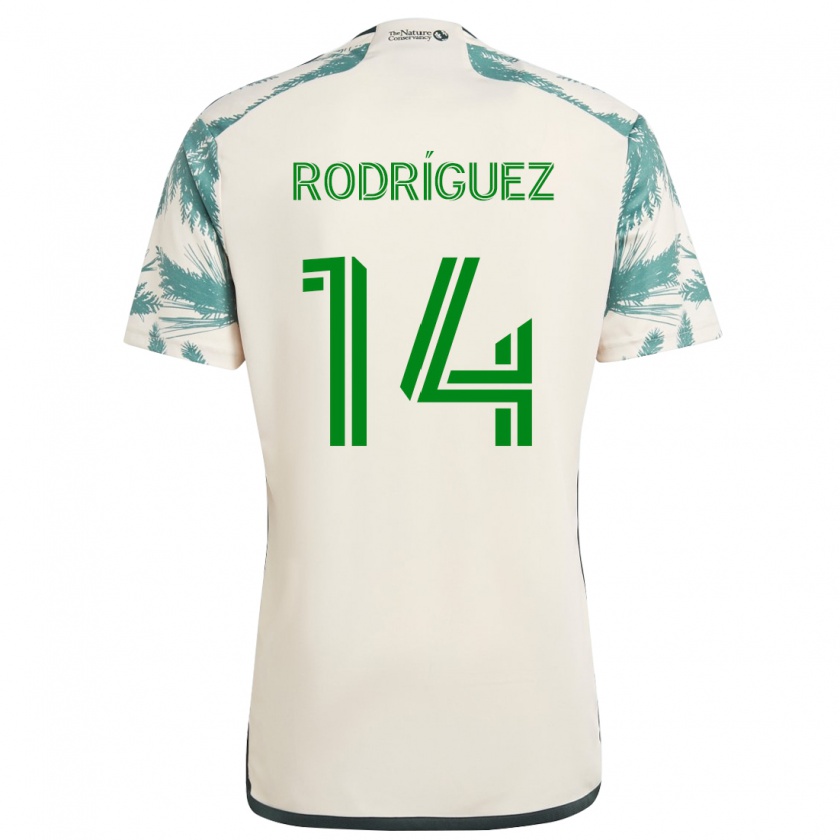 Kandiny Hombre Camiseta Jonathan Rodríguez #14 Beige Marrón 2ª Equipación 2024/25 La Camisa Chile