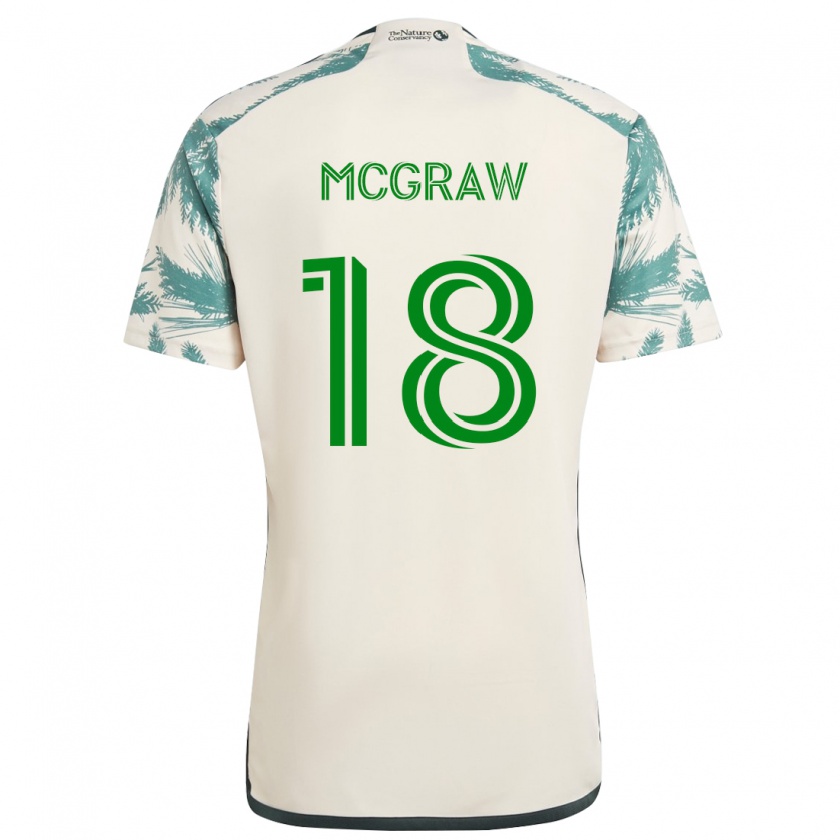 Kandiny Hombre Camiseta Zac Mcgraw #18 Beige Marrón 2ª Equipación 2024/25 La Camisa Chile