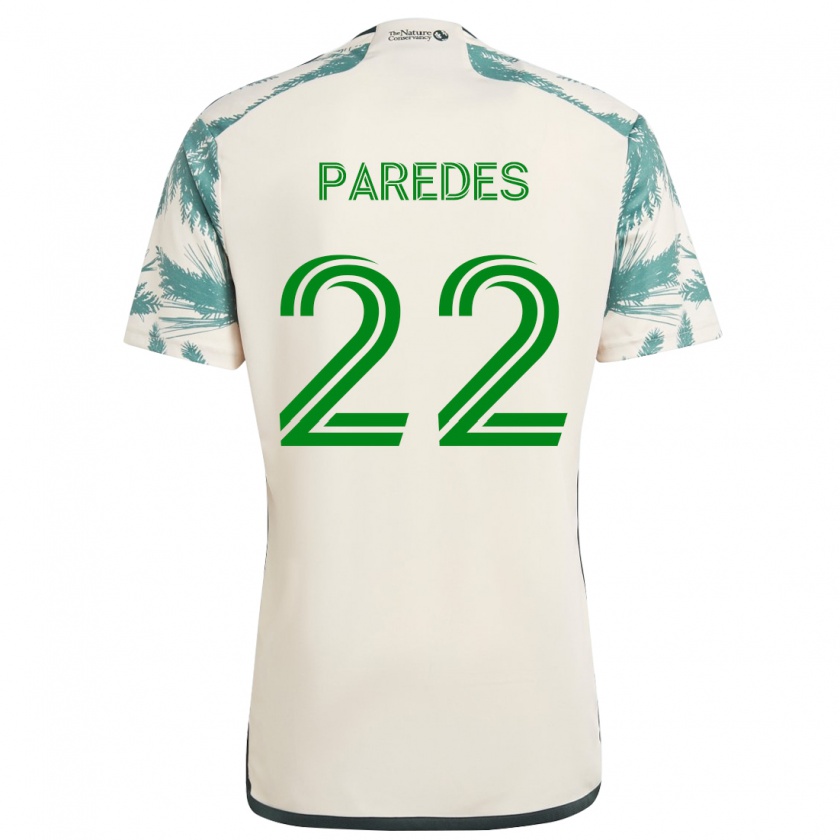 Kandiny Hombre Camiseta Cristhian Paredes #22 Beige Marrón 2ª Equipación 2024/25 La Camisa Chile