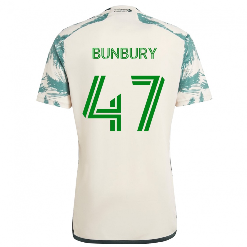 Kandiny Hombre Camiseta Mataeo Bunbury #47 Beige Marrón 2ª Equipación 2024/25 La Camisa Chile