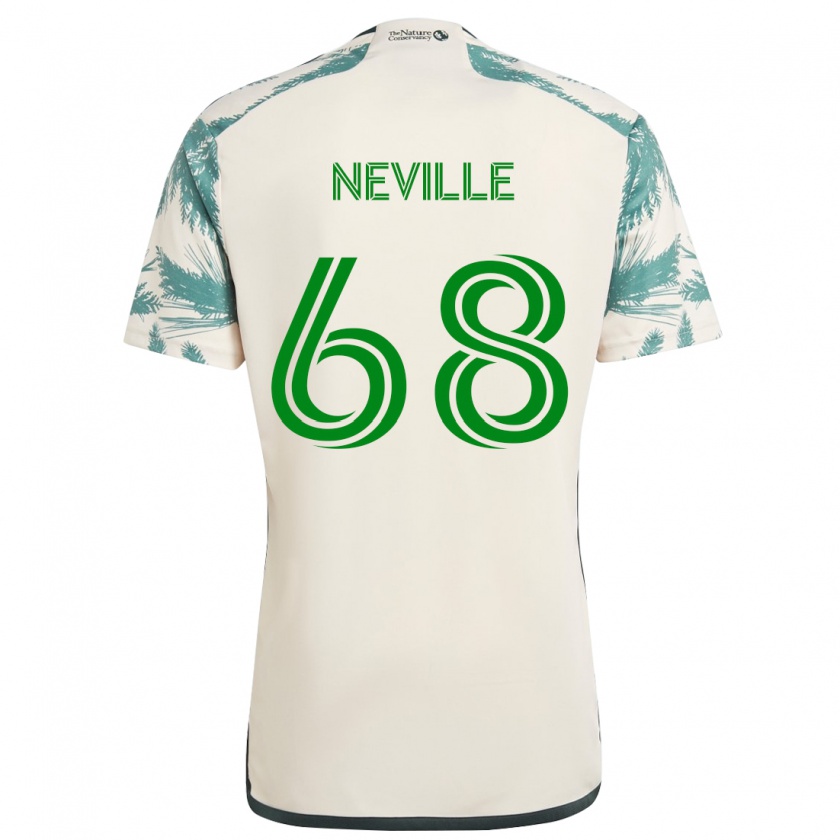 Kandiny Hombre Camiseta Harvey Neville #68 Beige Marrón 2ª Equipación 2024/25 La Camisa Chile