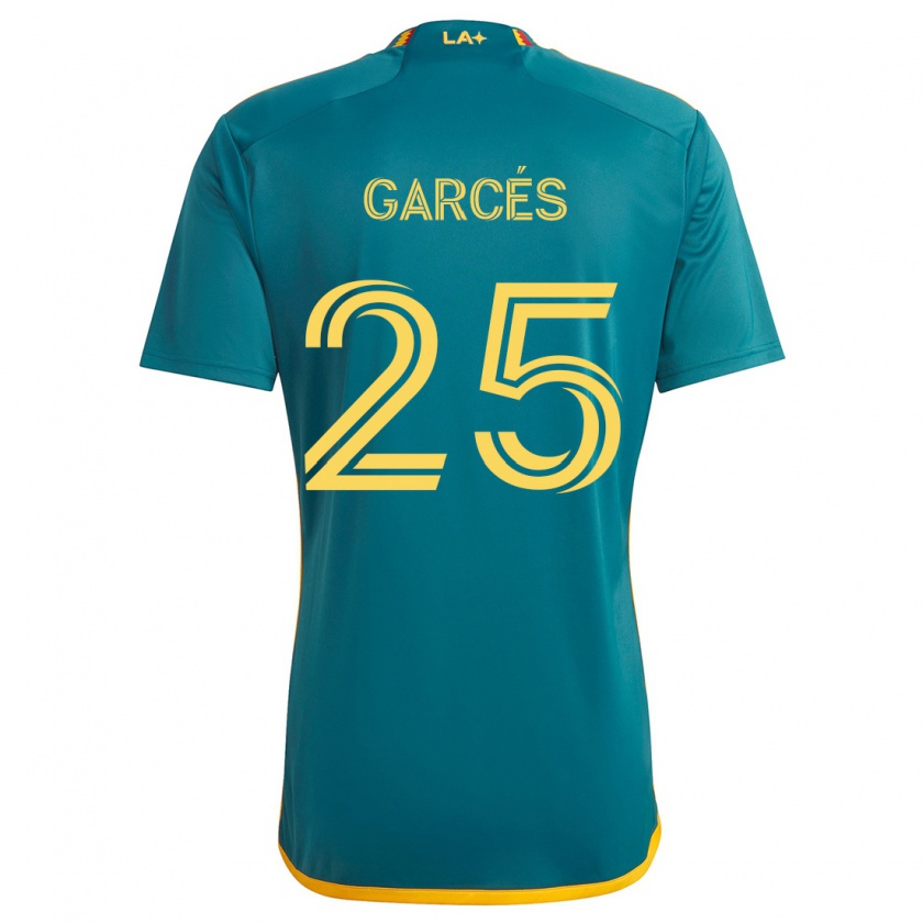 Kandiny Hombre Camiseta Carlos Garcés #25 Verde Amarillo 2ª Equipación 2024/25 La Camisa Chile