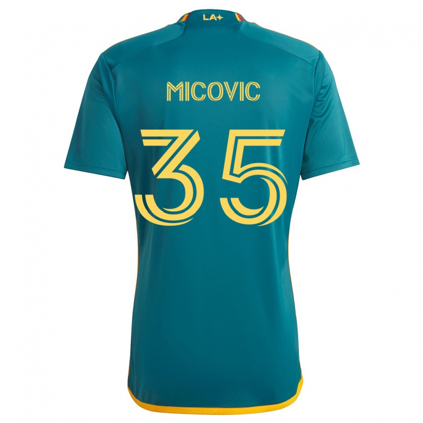 Kandiny Hombre Camiseta Novak Micovic #35 Verde Amarillo 2ª Equipación 2024/25 La Camisa Chile