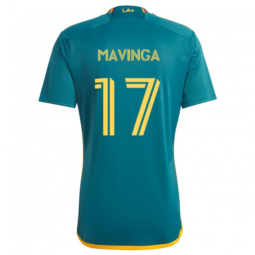 Kandiny Hombre Camiseta Chris Mavinga #17 Verde Amarillo 2ª Equipación 2024/25 La Camisa Chile