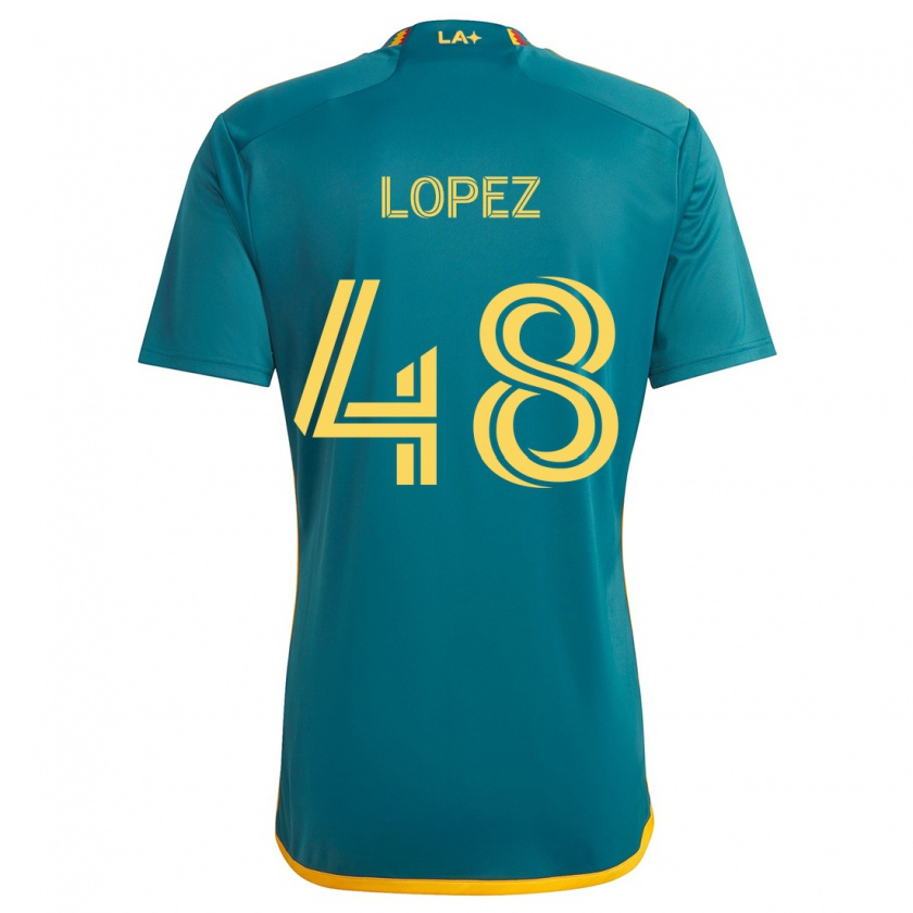 Kandiny Hombre Camiseta Diego López #48 Verde Amarillo 2ª Equipación 2024/25 La Camisa Chile