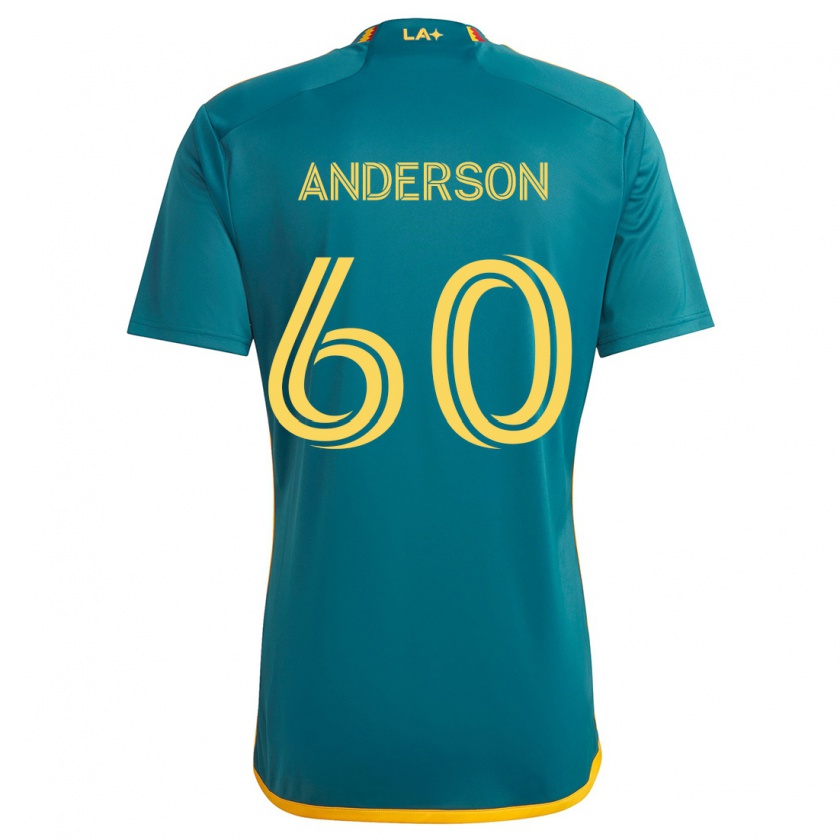 Kandiny Hombre Camiseta Nolan Anderson #60 Verde Amarillo 2ª Equipación 2024/25 La Camisa Chile