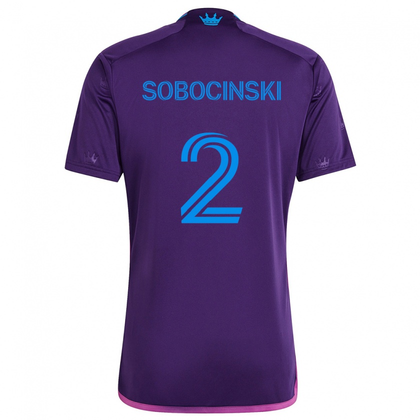 Kandiny Hombre Camiseta Jan Sobocinski #2 Azul Morado 2ª Equipación 2024/25 La Camisa Chile