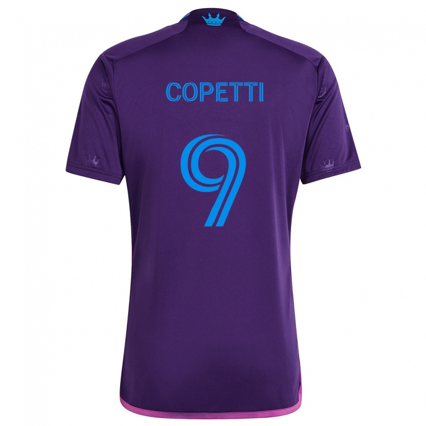 Kandiny Hombre Camiseta Enzo Copetti #9 Azul Morado 2ª Equipación 2024/25 La Camisa Chile