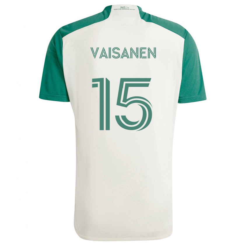 Kandiny Hombre Camiseta Leo Väisänen #15 Colores Tostados Verde 2ª Equipación 2024/25 La Camisa Chile