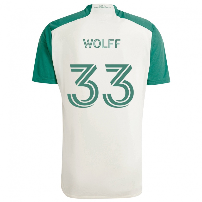 Kandiny Hombre Camiseta Owen Wolff #33 Colores Tostados Verde 2ª Equipación 2024/25 La Camisa Chile