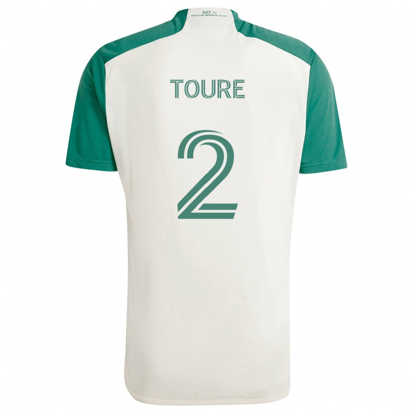 Kandiny Hombre Camiseta Cheick Touré #2 Colores Tostados Verde 2ª Equipación 2024/25 La Camisa Chile