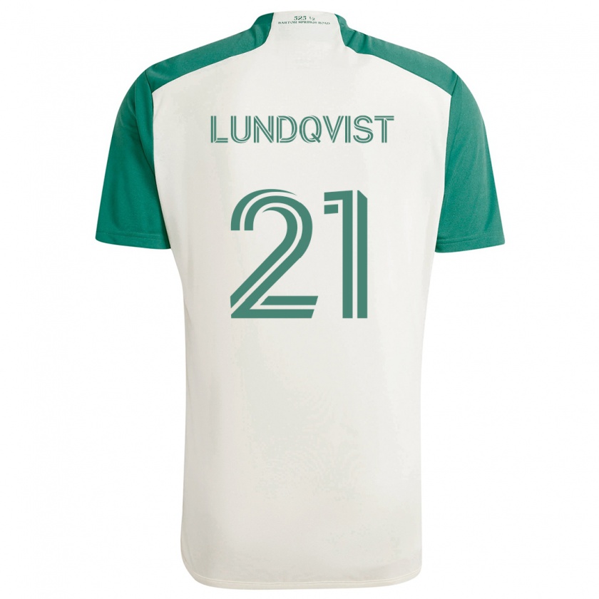 Kandiny Hombre Camiseta Adam Lundqvist #21 Colores Tostados Verde 2ª Equipación 2024/25 La Camisa Chile