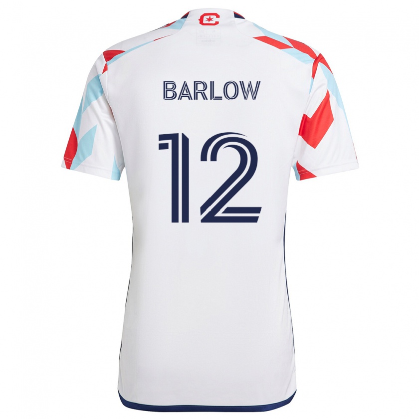 Kandiny Hombre Camiseta Tom Barlow #12 Blanco Rojo Azul 2ª Equipación 2024/25 La Camisa Chile