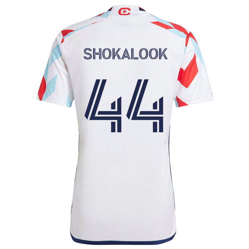 Kandiny Hombre Camiseta Jason Shokalook #44 Blanco Rojo Azul 2ª Equipación 2024/25 La Camisa Chile