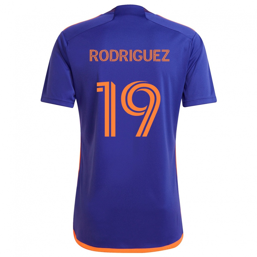 Kandiny Hombre Camiseta Sebastian Rodriguez #19 Púrpura Naranja 2ª Equipación 2024/25 La Camisa Chile