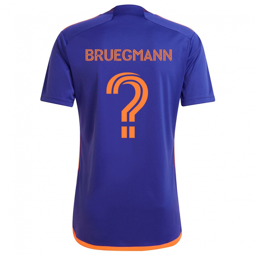 Kandiny Hombre Camiseta Lukas Bruegmann #0 Púrpura Naranja 2ª Equipación 2024/25 La Camisa Chile