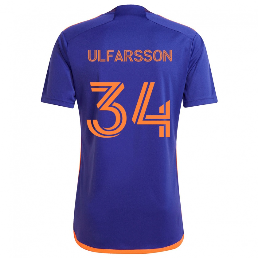 Kandiny Hombre Camiseta Thor Úlfarsson #34 Púrpura Naranja 2ª Equipación 2024/25 La Camisa Chile