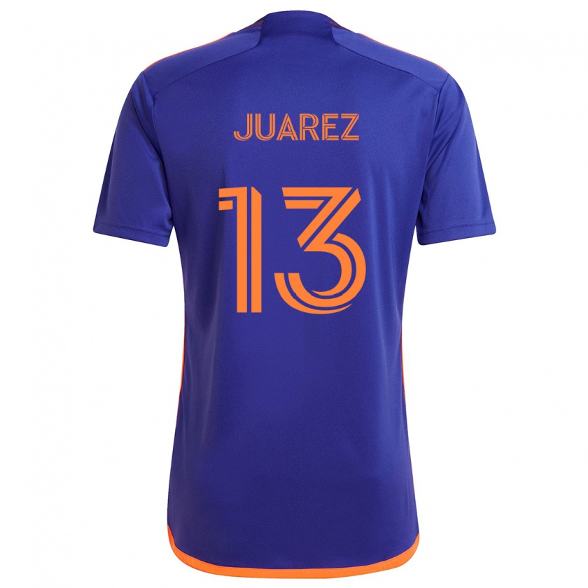 Kandiny Hombre Camiseta Jathan Juarez #13 Púrpura Naranja 2ª Equipación 2024/25 La Camisa Chile