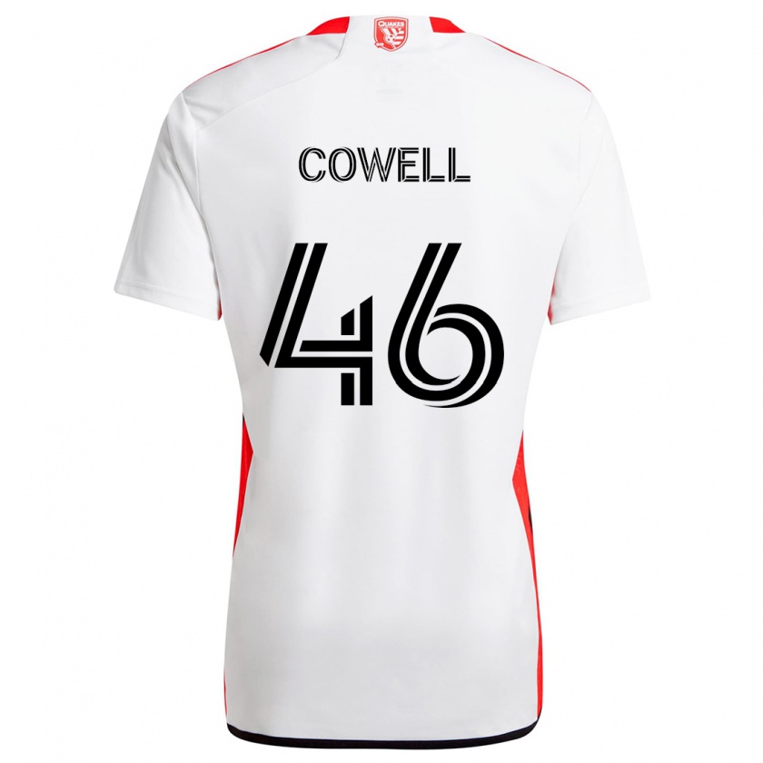 Kandiny Hombre Camiseta Chance Cowell #46 Blanco Rojo 2ª Equipación 2024/25 La Camisa Chile