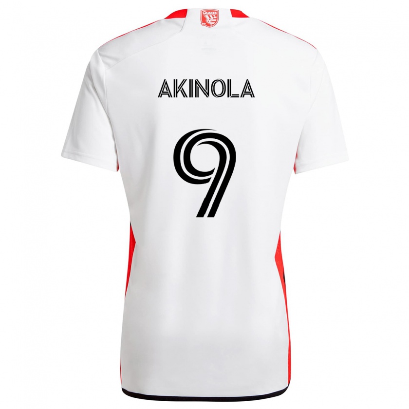 Kandiny Hombre Camiseta Ayo Akinola #9 Blanco Rojo 2ª Equipación 2024/25 La Camisa Chile